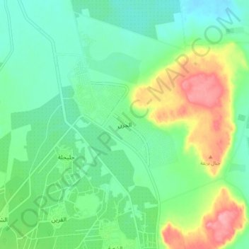 Al Jarn topographic map, elevation, terrain