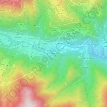 Bellini topographic map, elevation, terrain