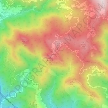Beverone topographic map, elevation, terrain