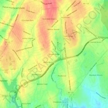 Quaker Ridge topographic map, elevation, terrain