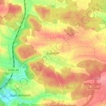 Sulzdorf topographic map, elevation, terrain