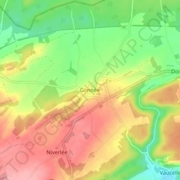 Gimnée topographic map, elevation, terrain