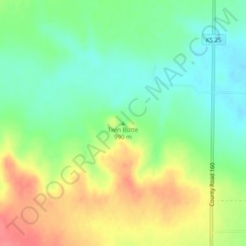 Twin Butte topographic map, elevation, terrain