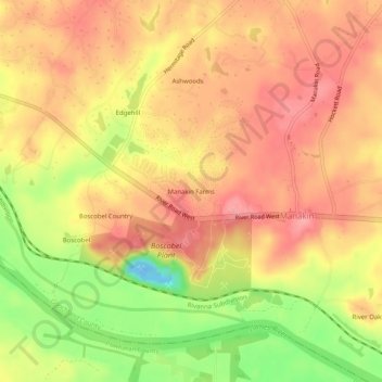 Manakin Farms topographic map, elevation, terrain