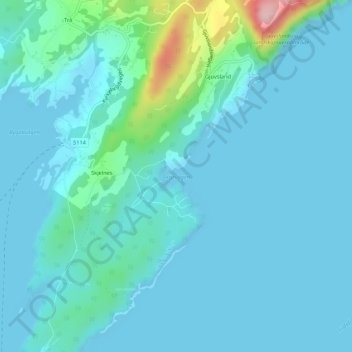 Ferjevågen topographic map, elevation, terrain