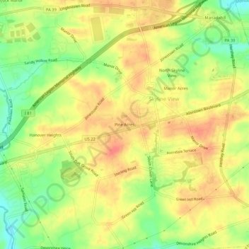 Pine Acres topographic map, elevation, terrain