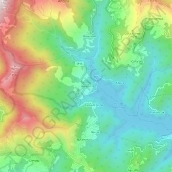 Bavastri topographic map, elevation, terrain
