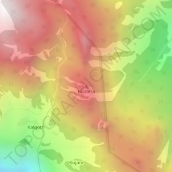 Modera topographic map, elevation, terrain