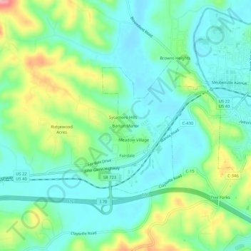 Barton Manor topographic map, elevation, terrain