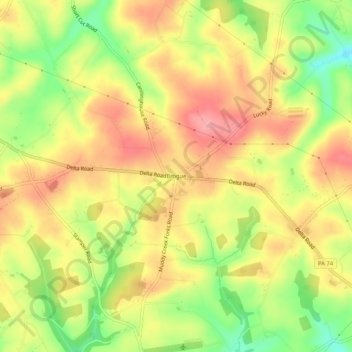 Brogue topographic map, elevation, terrain