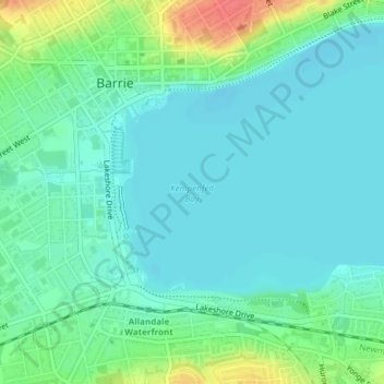 Kempenfelt Bay topographic map, elevation, terrain