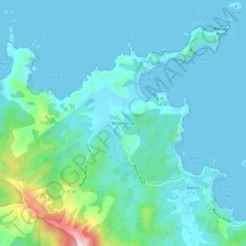 Mahinepua topographic map, elevation, terrain