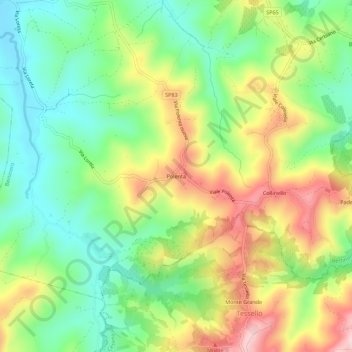 Polenta topographic map, elevation, terrain