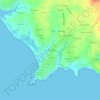 Le Grand Champ topographic map, elevation, terrain