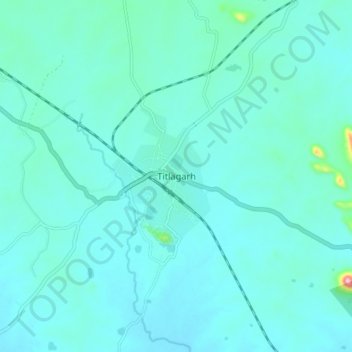 Titlagarh topographic map, elevation, terrain