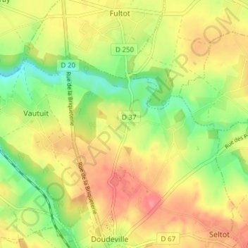 Le Fresnay topographic map, elevation, terrain