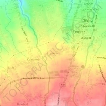 Lucsuhin topographic map, elevation, terrain