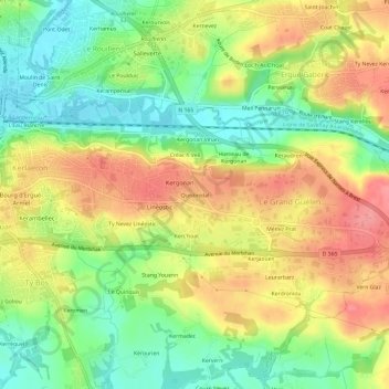 Quistinidal topographic map, elevation, terrain