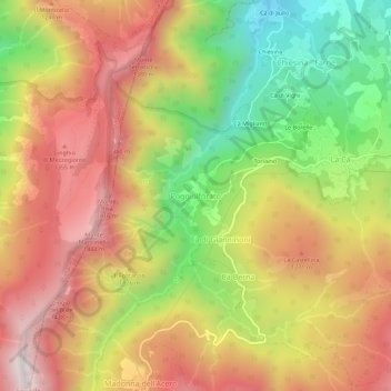 Poggiolforato topographic map, elevation, terrain
