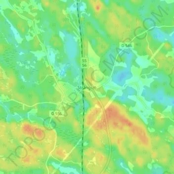Strångsjö topographic map, elevation, terrain