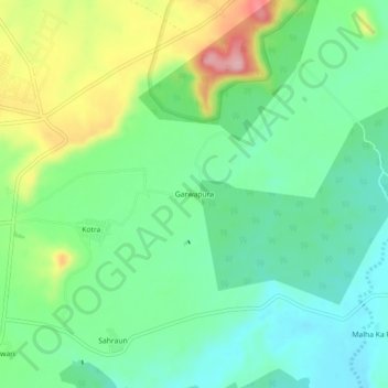 Garwapura topographic map, elevation, terrain