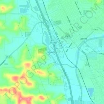 Willow Glen topographic map, elevation, terrain