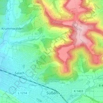 Kapfhof topographic map, elevation, terrain