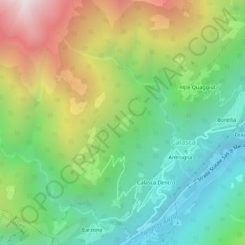 Alpe Cascinolo topographic map, elevation, terrain