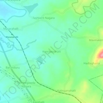 Kenchenahalli topographic map, elevation, terrain