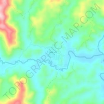 Canelos topographic map, elevation, terrain