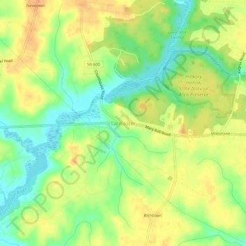 Lancaster topographic map, elevation, terrain