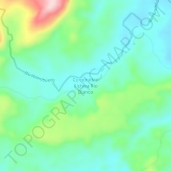 Comunidad Kichwa Rio Blanco topographic map, elevation, terrain