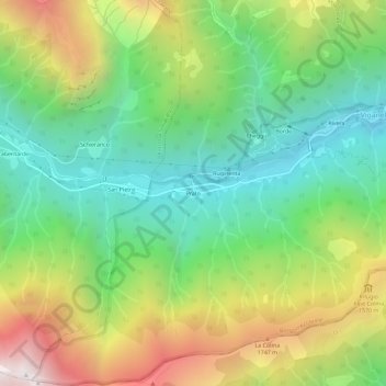 Prato topographic map, elevation, terrain