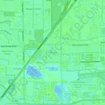 Palm Aire topographic map, elevation, terrain