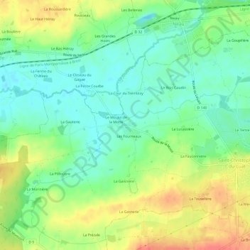 La Motte topographic map, elevation, terrain
