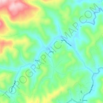 Gilley topographic map, elevation, terrain