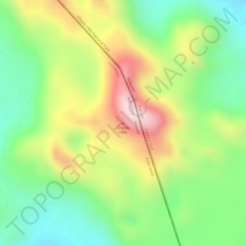 Chyulu Hills topographic map, elevation, terrain