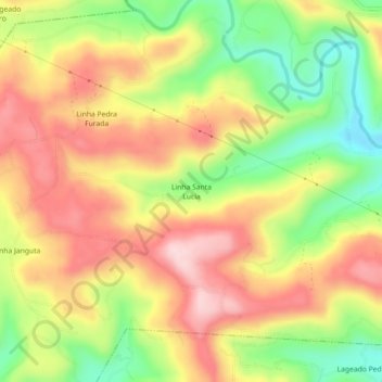 Linha Santa Lucia topographic map, elevation, terrain