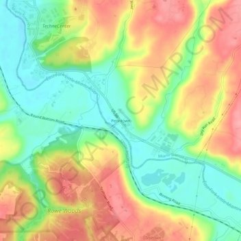 Perintown topographic map, elevation, terrain