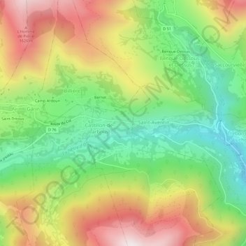 Plan Redon topographic map, elevation, terrain