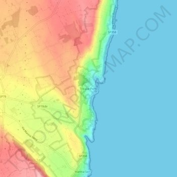 Tricase Porto topographic map, elevation, terrain