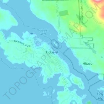 Ucluelet topographic map, elevation, terrain