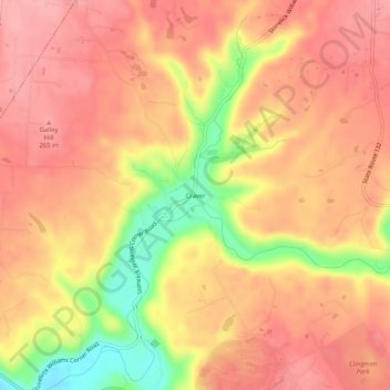 Craver topographic map, elevation, terrain