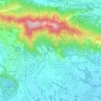 Corna topographic map, elevation, terrain