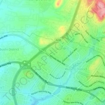 Mabushipe topographic map, elevation, terrain