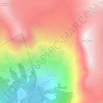 Bøyabreen topographic map, elevation, terrain