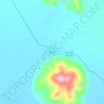 Pinaya topographic map, elevation, terrain