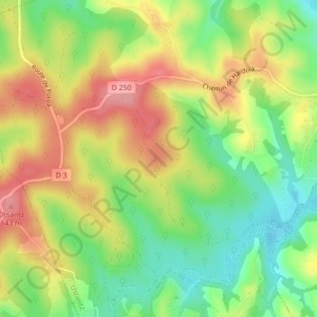 Hardoia topographic map, elevation, terrain