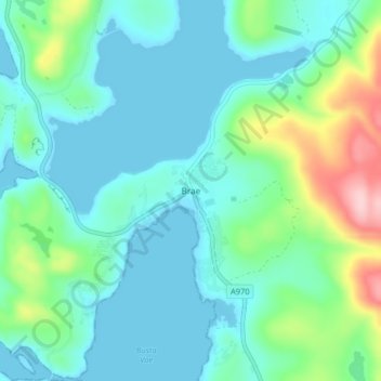 Brae topographic map, elevation, terrain