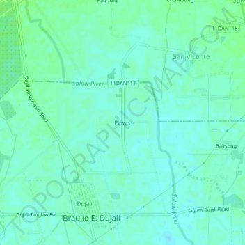 Pawas topographic map, elevation, terrain